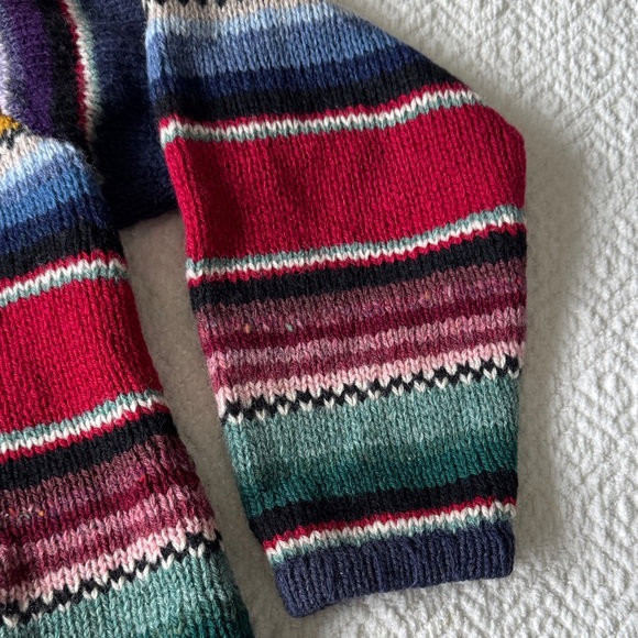 Casual Corner Multicolor Shetland 100%Wool Cardigan Size L - Picture 5 of 9